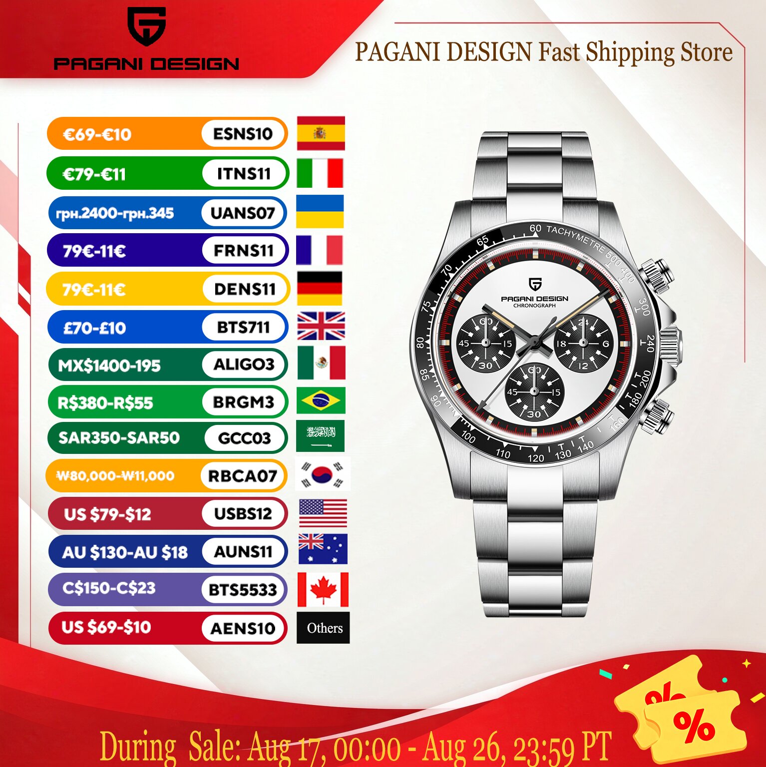 Smartwatch Watches Gift For Men - Мужские роскошные модные кварцевые часы PAGANI