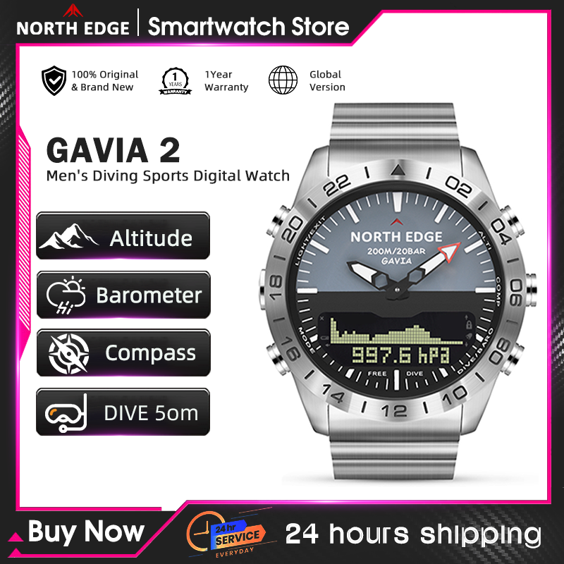 Smartwatch Digital Watches For Men - Мужские часы для дайвинга NORTH EDGE,