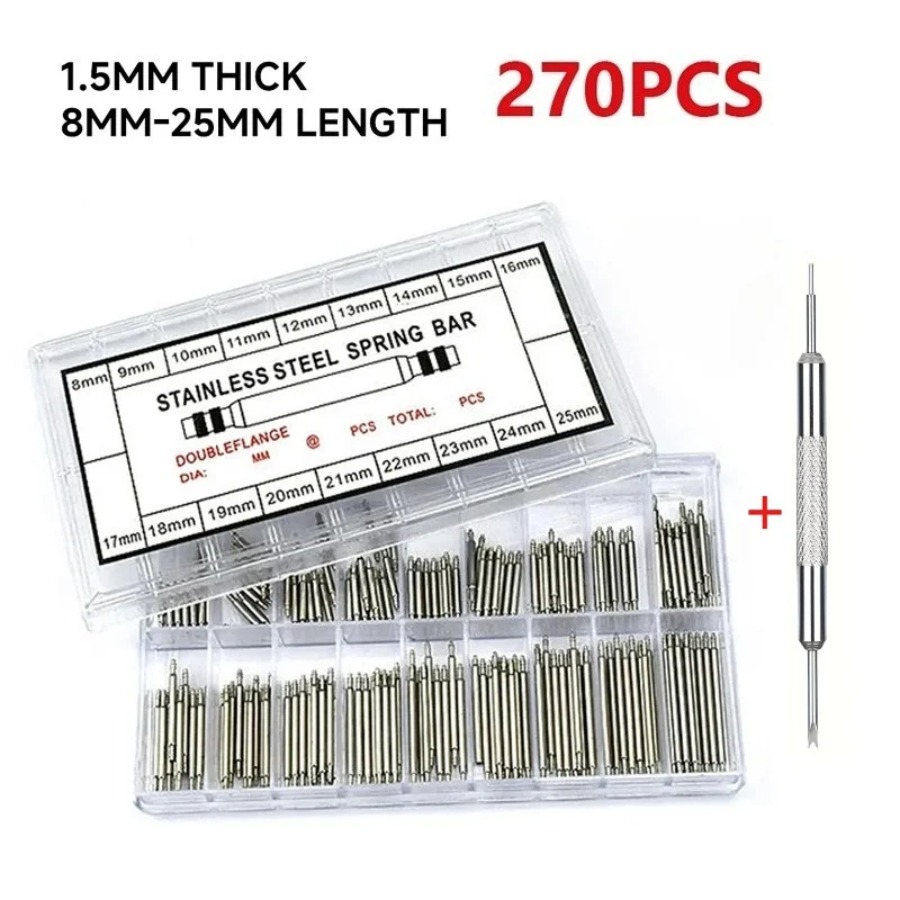 Spring Bar Tool - 270 шт./коробка, пружинные штифты из нержавеющей