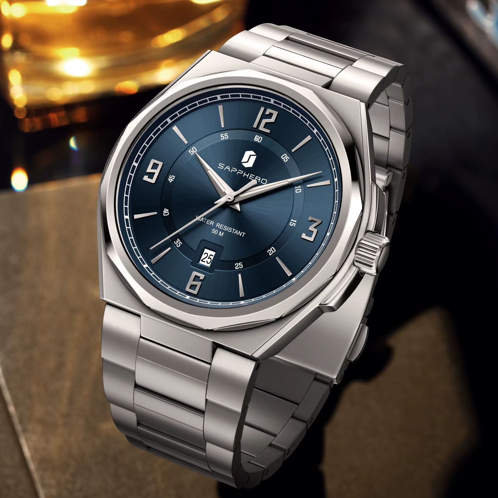 Smartwatch Watches Gift For Men - Мужские кварцевые часы SAPPHERO с браслетом