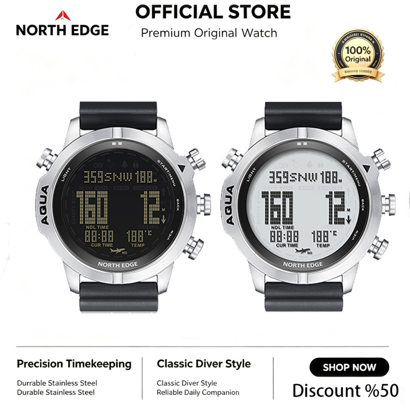 Altimeter Compass Watch - Мужские цифровые часы NORTH EDGE, профессиональный