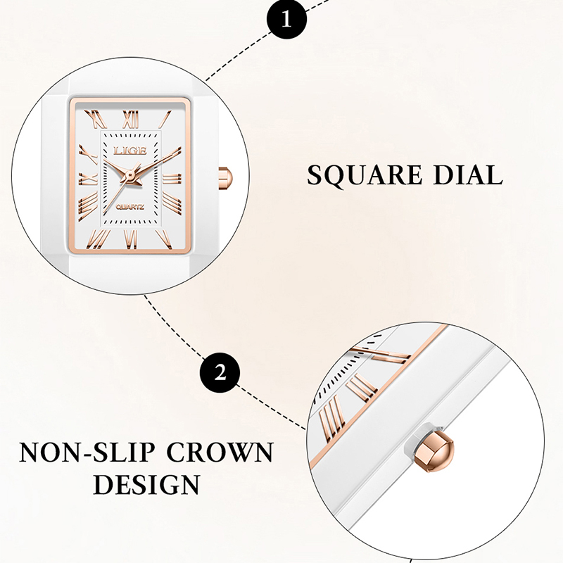 Часы LIGE, женские наручные ча – обзор и цена Luxury Ceramic Watch
