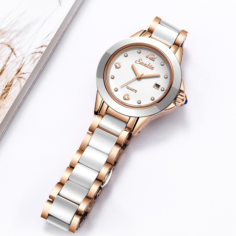 Sunkta модные повседневные ква – обзор и цена Luxury Ceramic Watch
