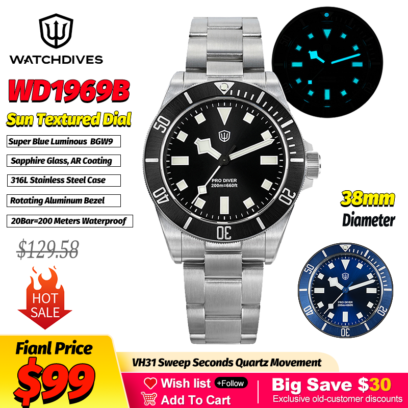 Watchdives WD1969 Модные кварц – обзор и цена Smartwatch Luxury Watches